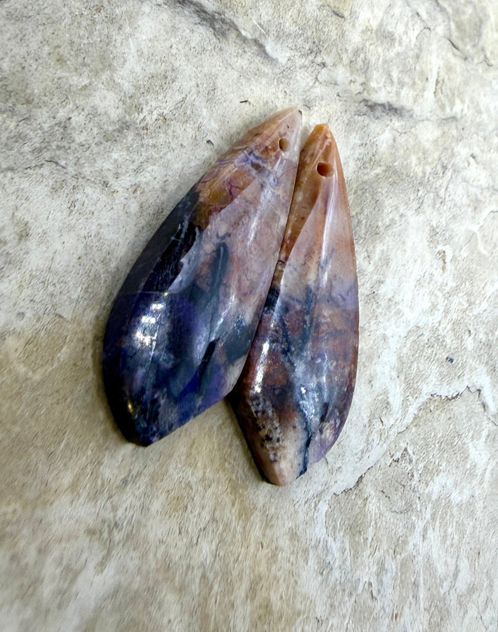 RARE Utah Tiffany Stone Focal Matching Earring Slab Bead