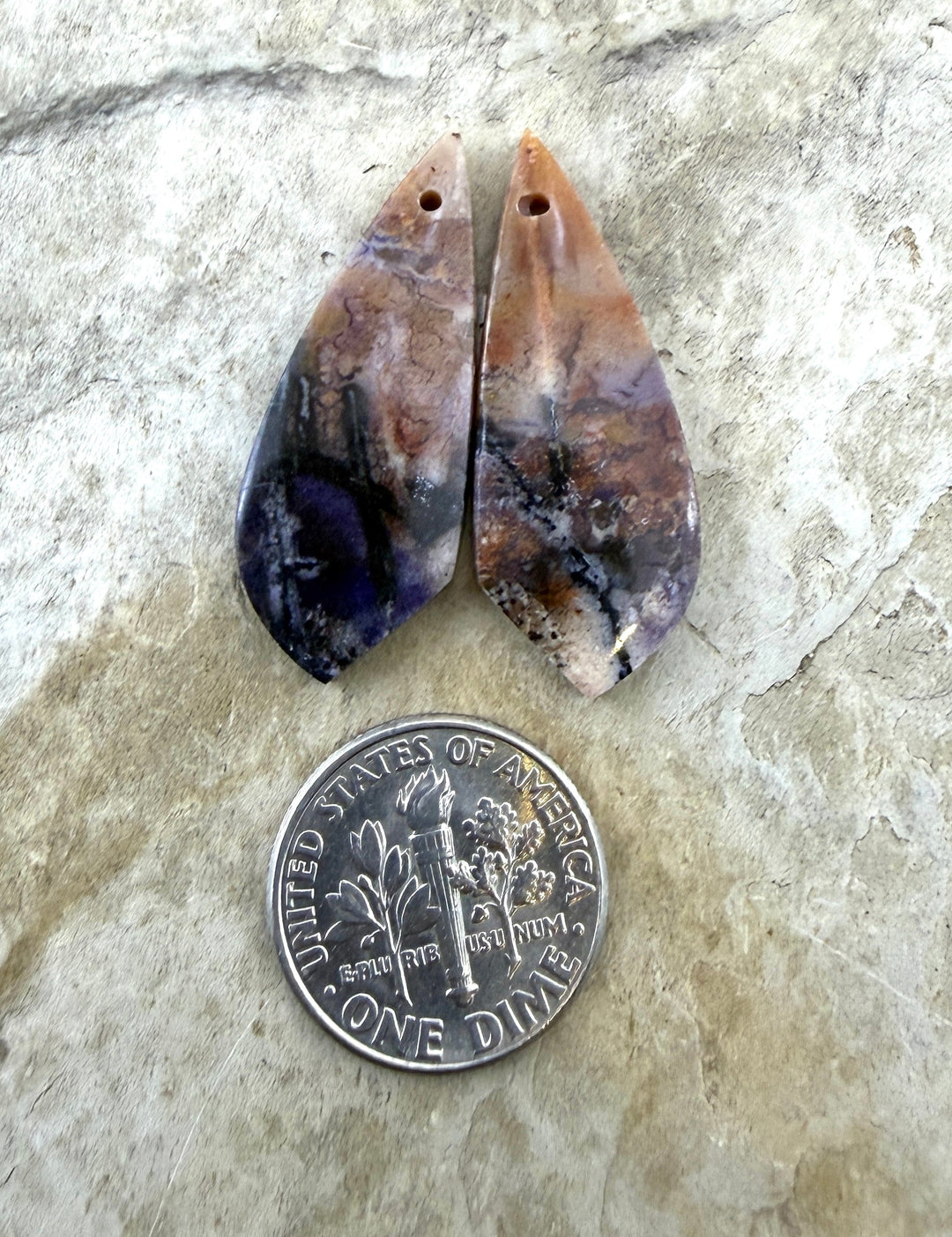 RARE Utah Tiffany Stone Focal Matching Earring Slab Bead