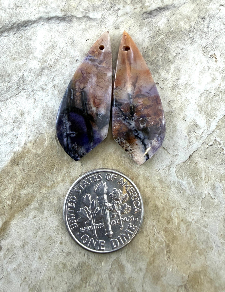 RARE Utah Tiffany Stone Focal Matching Earring Slab Bead