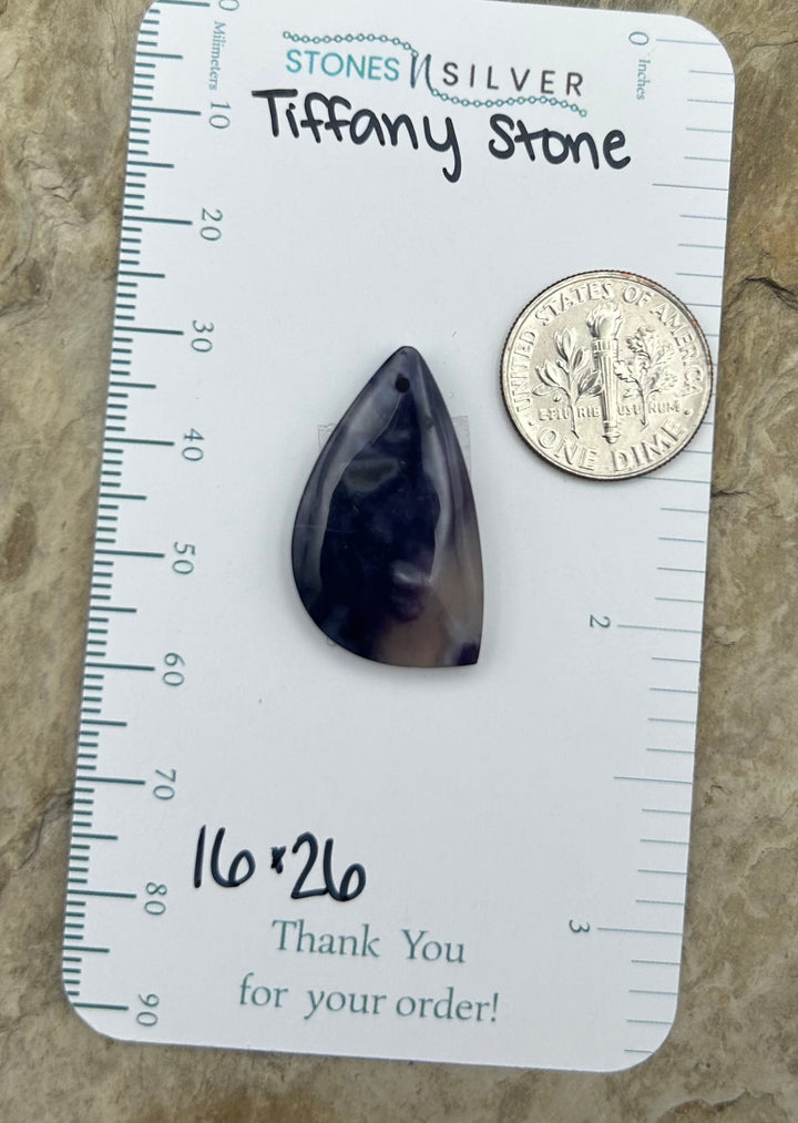 RARE Utah Tiffany Stone Focal Pendant Bead 16x26mm