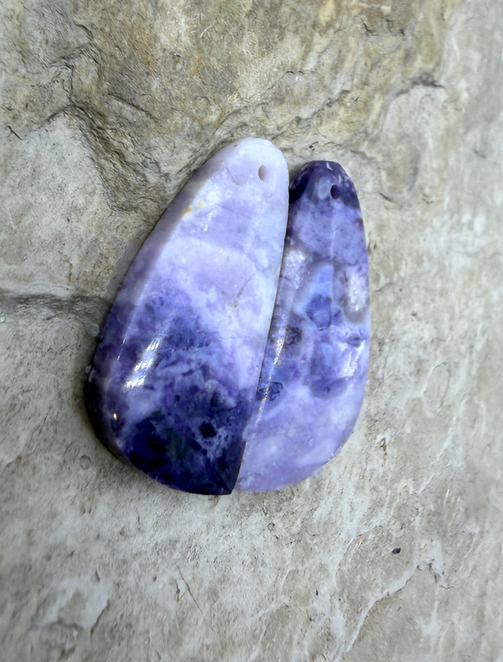 RARE Utah Tiffany Stone Matching Earring Slab Bead Pair