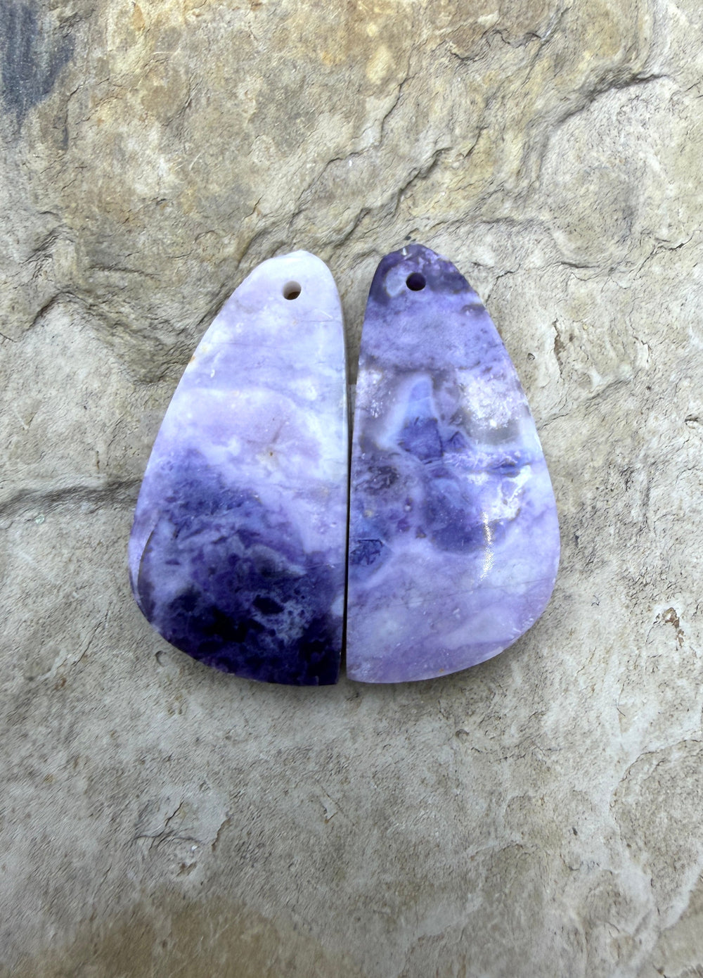 RARE Utah Tiffany Stone Matching Earring Slab Bead Pair