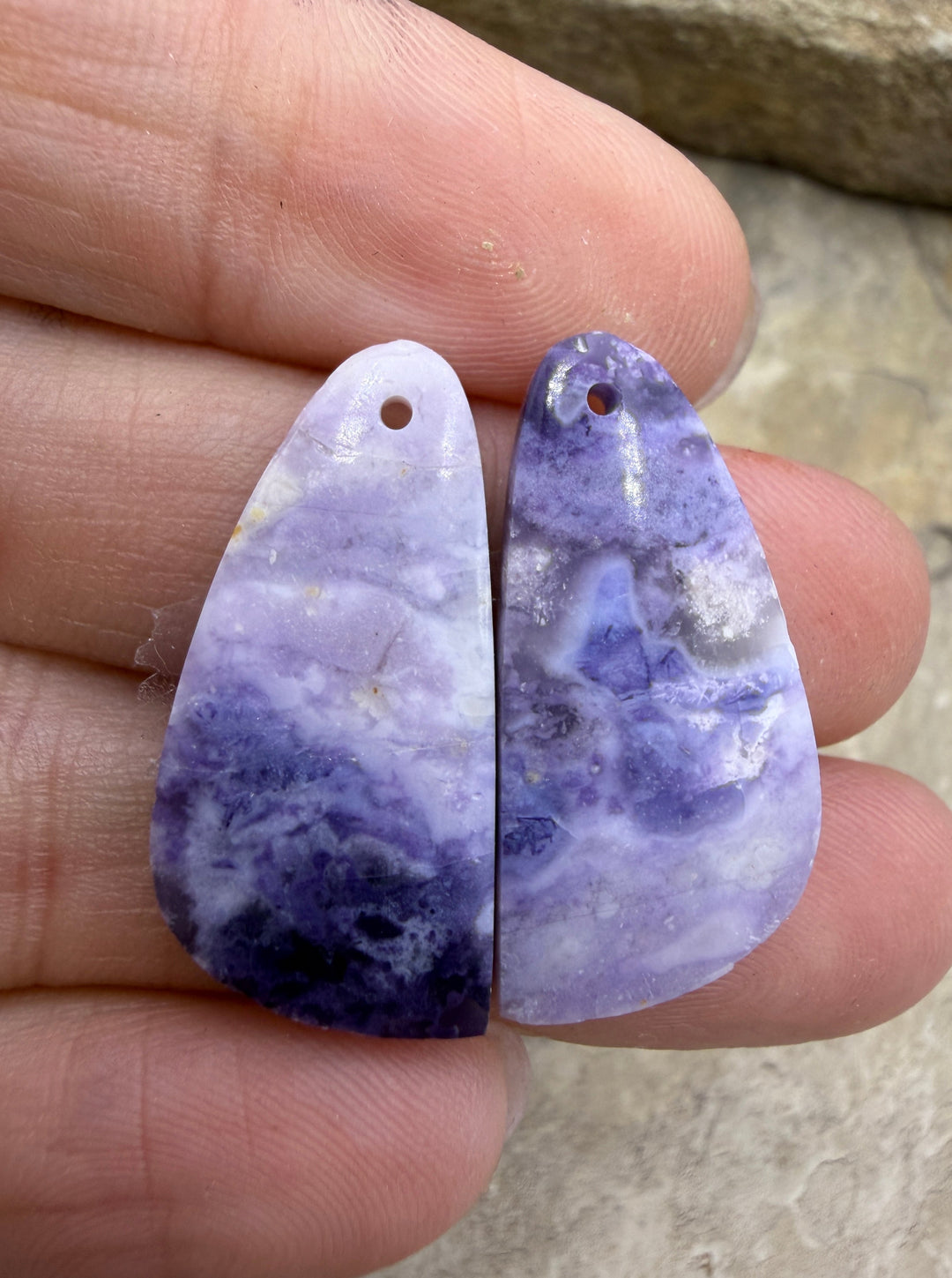 RARE Utah Tiffany Stone Matching Earring Slab Bead Pair