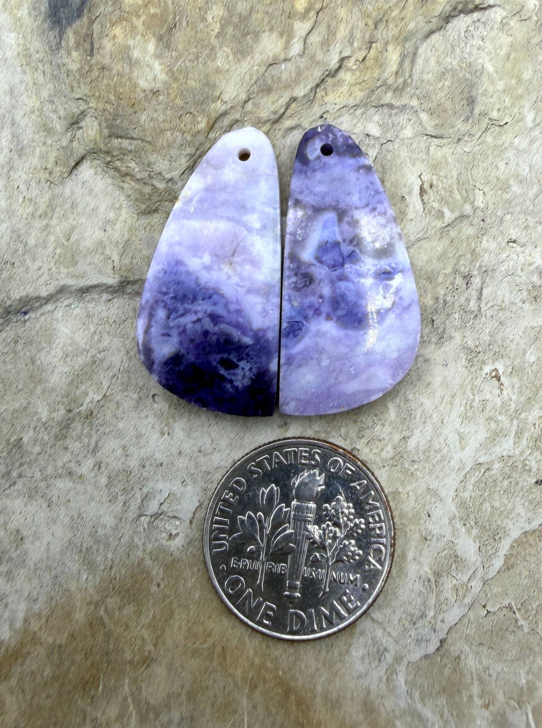 RARE Utah Tiffany Stone Matching Earring Slab Bead Pair