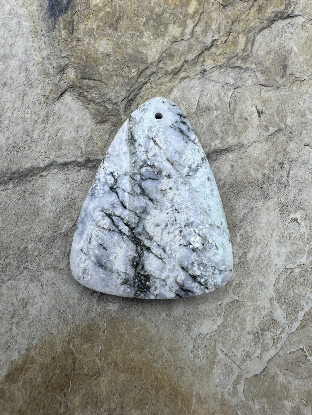 RARE White Buffalo (Arizona) Focal Pendant Bead 26x33mm