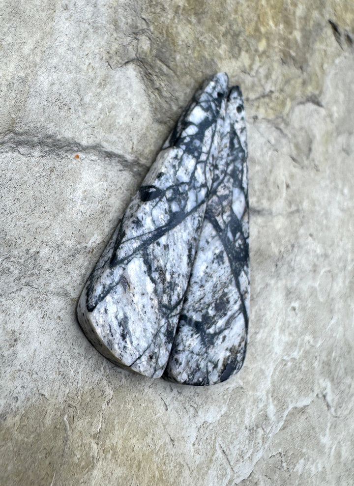 RARE White Buffalo (Arizona) Matching Earring Slab Bead