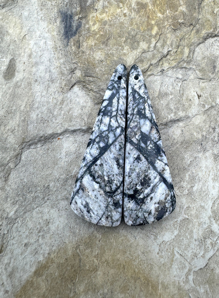 RARE White Buffalo (Arizona) Matching Earring Slab Bead