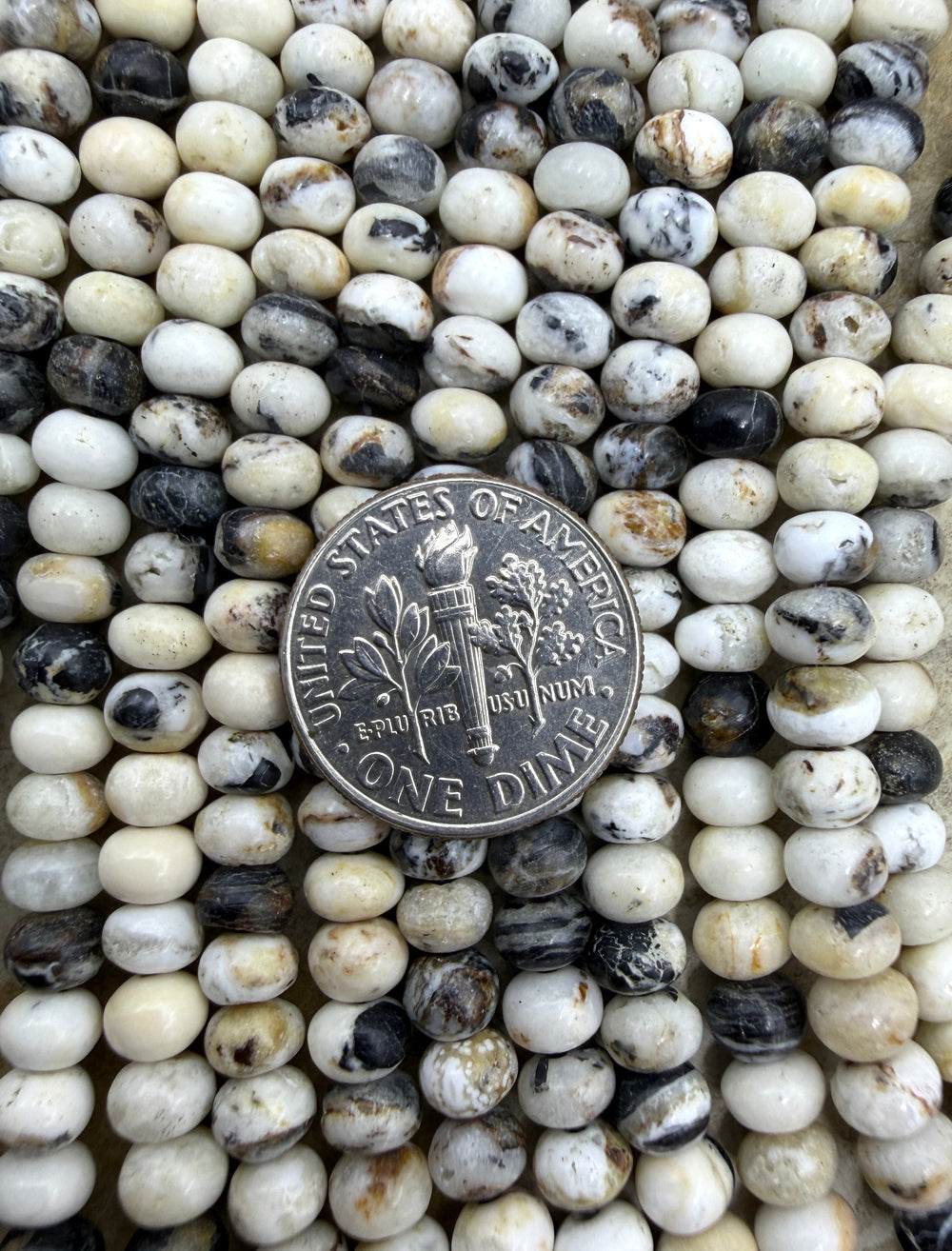 RARE White Buffalo (Nevada) 5mm Rondelle Shaped Rondelle