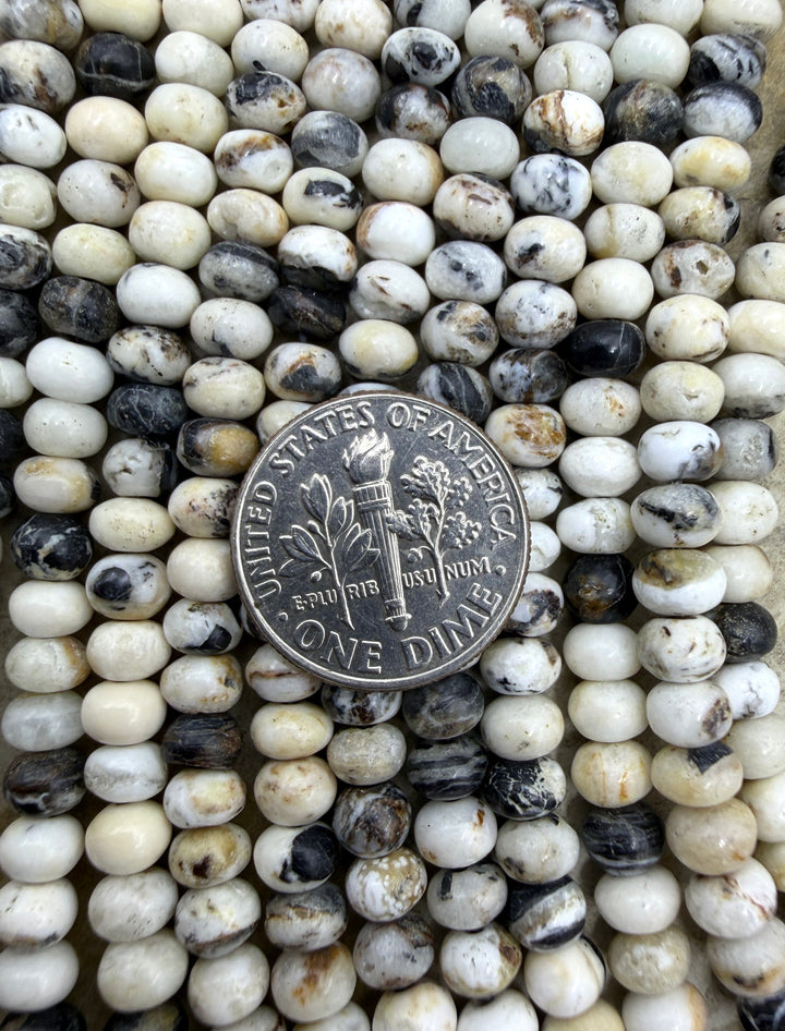 RARE White Buffalo (Nevada) 5mm Rondelle Shaped Rondelle