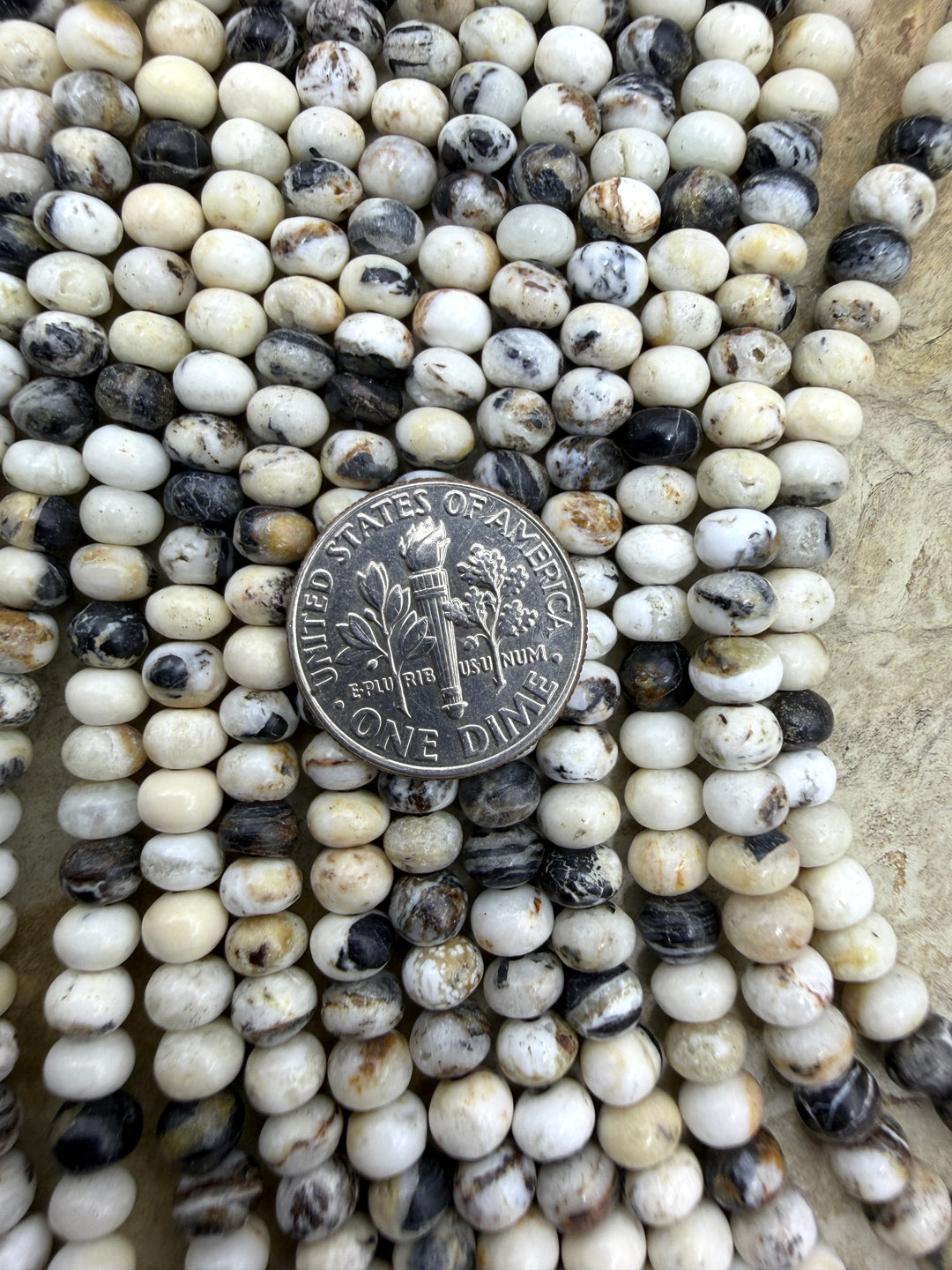 RARE White Buffalo (Nevada) 5mm Rondelle Shaped Rondelle
