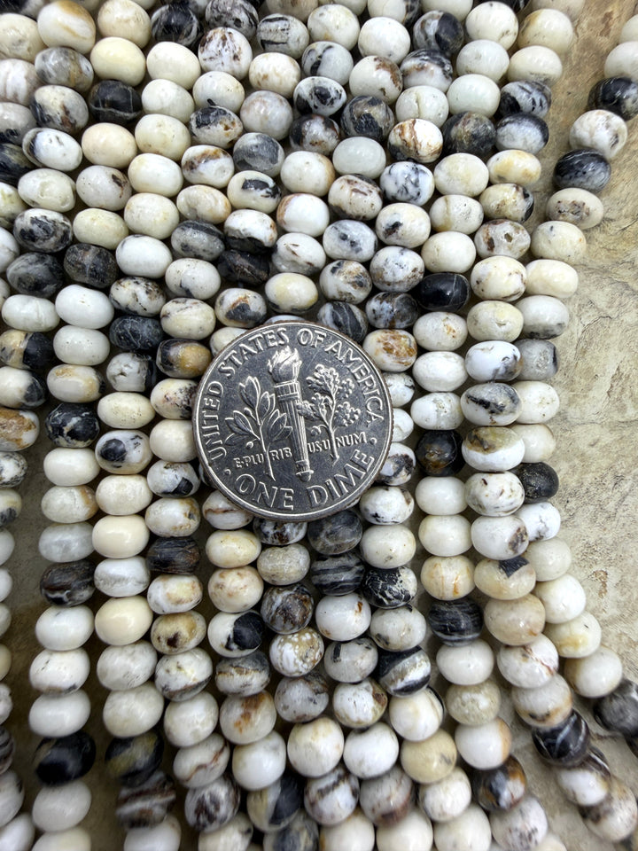 RARE White Buffalo (Nevada) 5mm Rondelle Shaped Rondelle