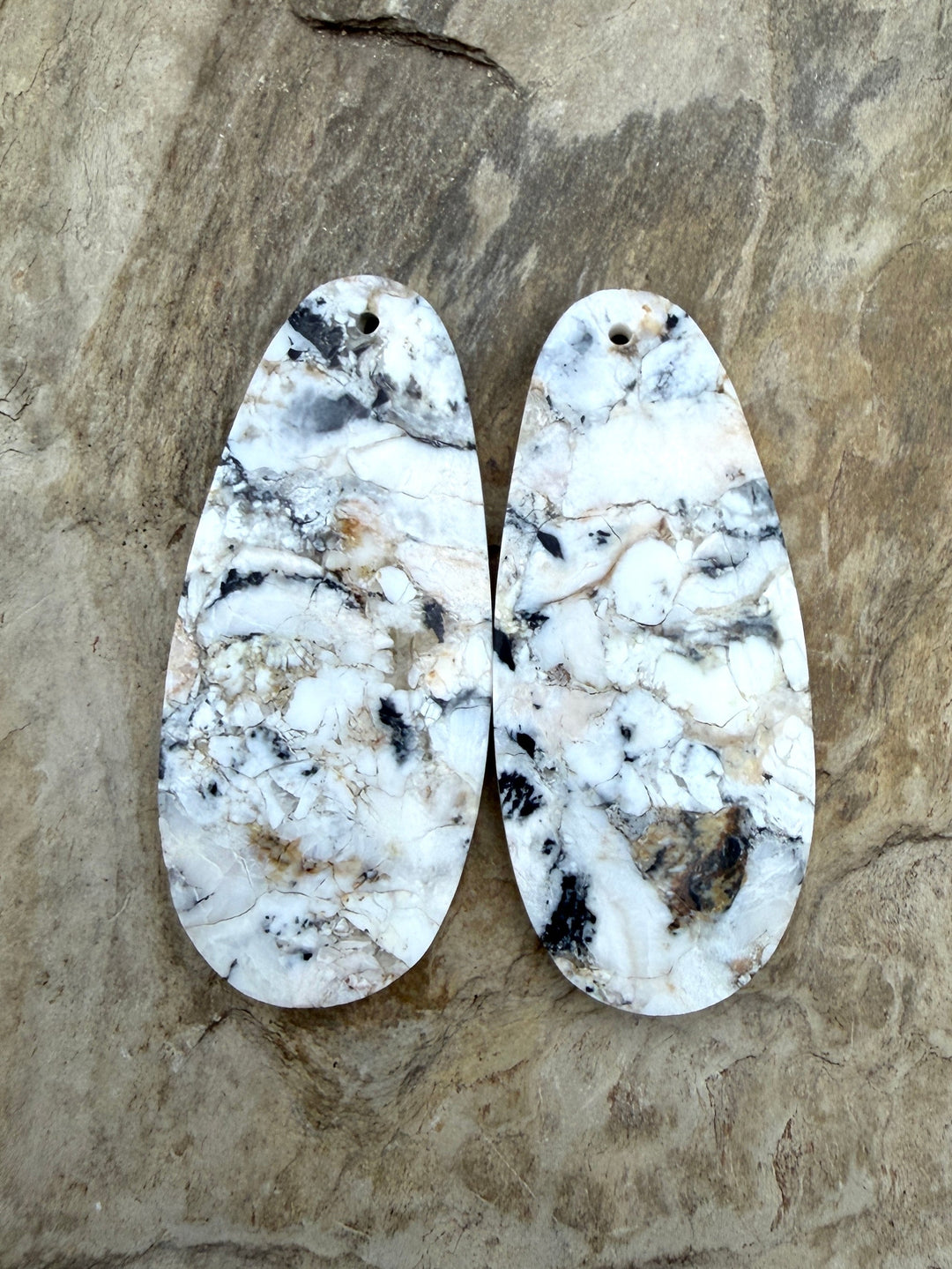 RARE White Buffalo (Nevada) Composite BIG Earring Bead Slab