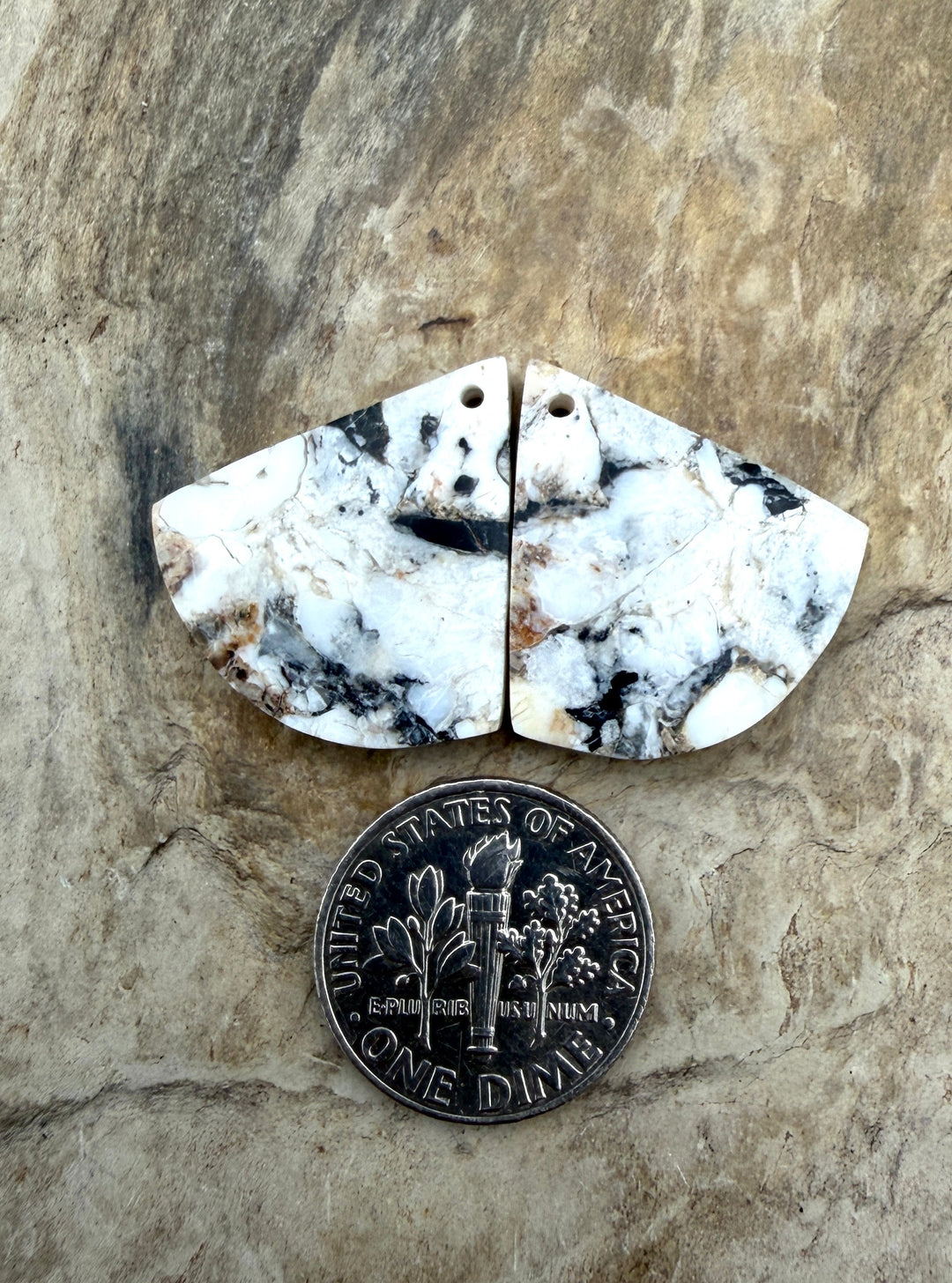 RARE White Buffalo (Nevada) Composite Earring Bead Slab