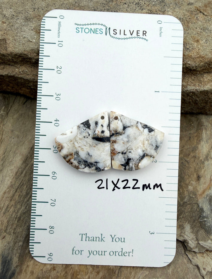 RARE White Buffalo (Nevada) Composite Earring Bead Slab