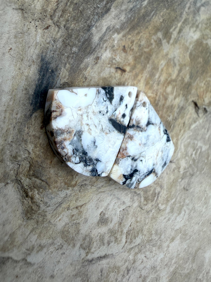 RARE White Buffalo (Nevada) Composite Earring Bead Slab