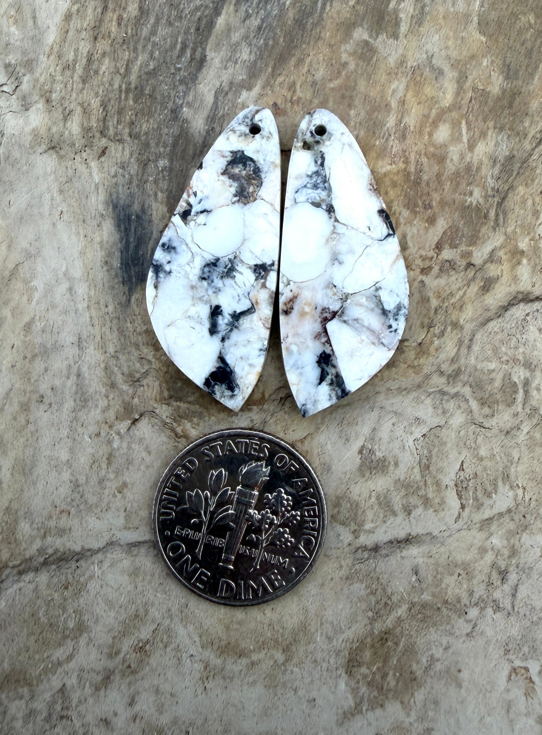RARE White Buffalo (Nevada) Composite Earring Bead Slab