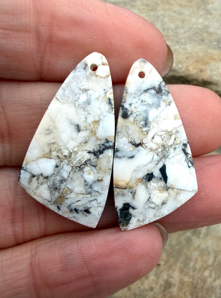 RARE White Buffalo (Nevada) Composite Earring Bead Slab