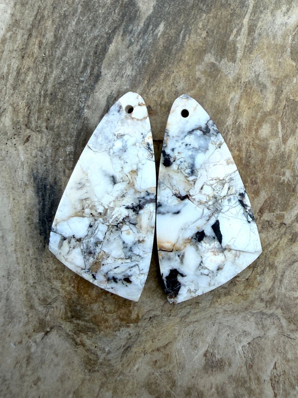 RARE White Buffalo (Nevada) Composite Earring Bead Slab