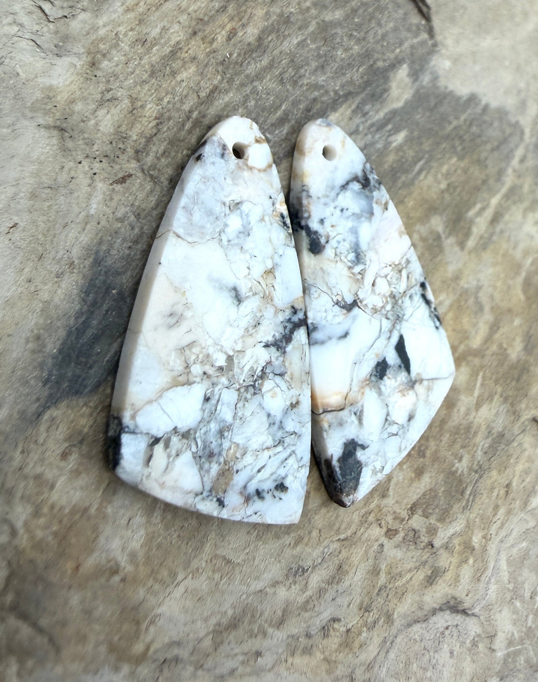 RARE White Buffalo (Nevada) Composite Earring Bead Slab