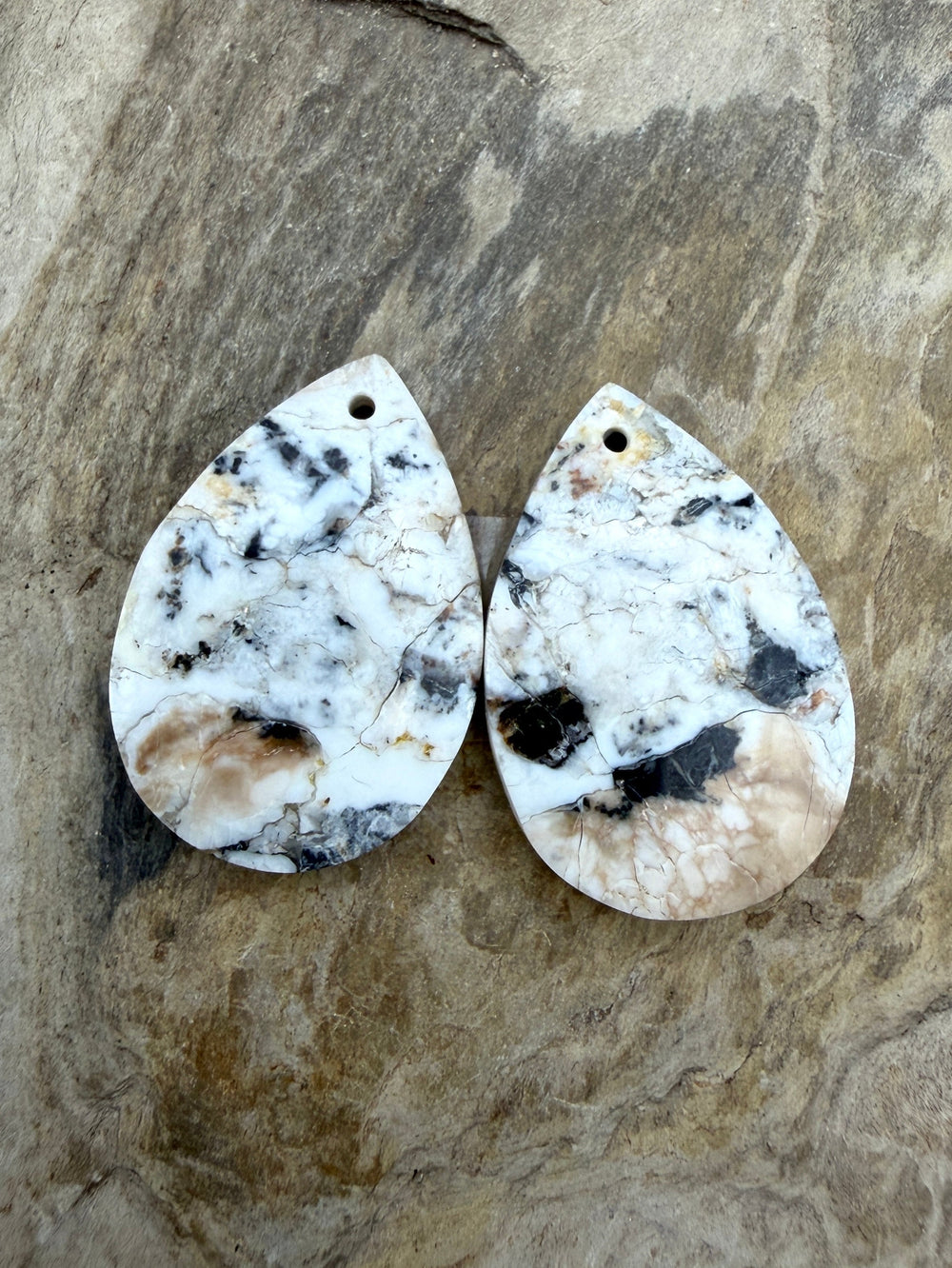 RARE White Buffalo (Nevada) Composite Earring Bead Slab
