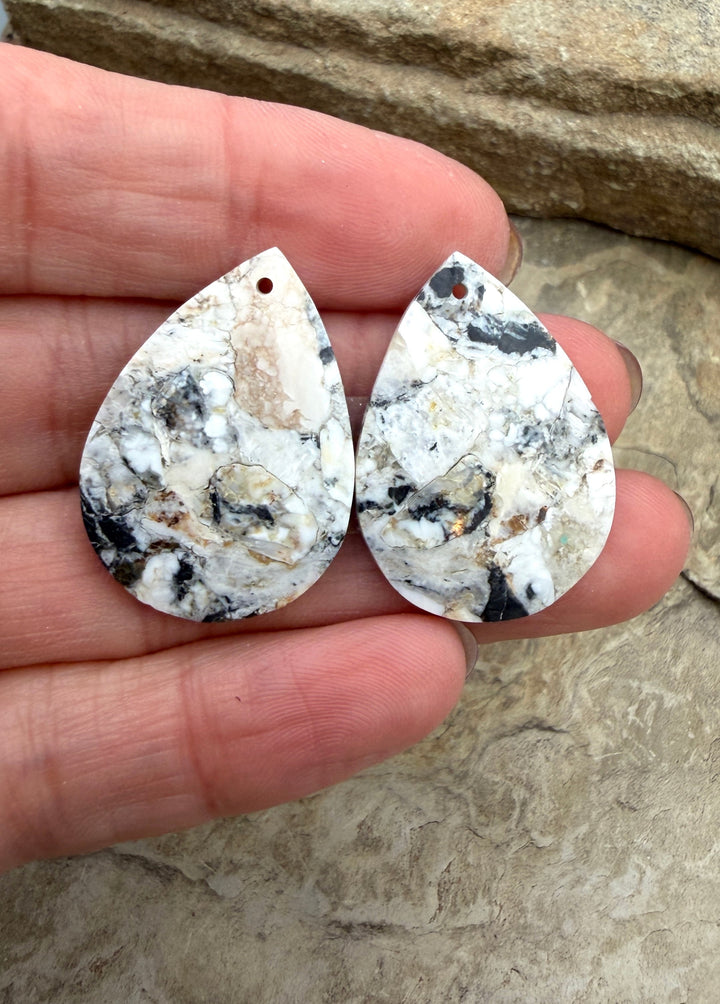 RARE White Buffalo (Nevada) Composite Earring Bead Slab