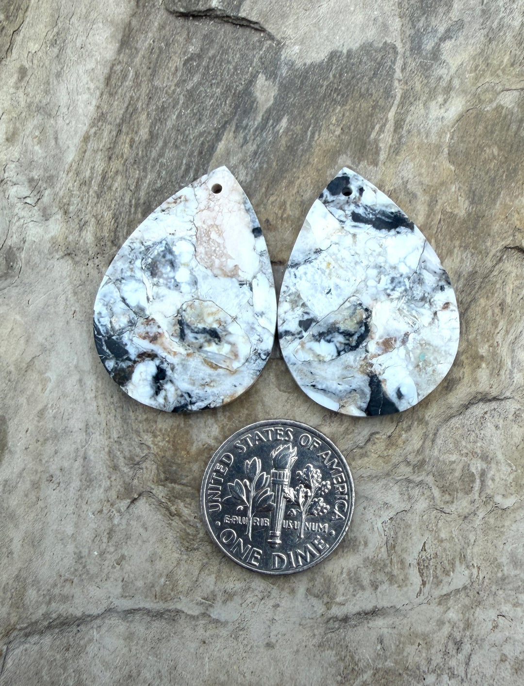 RARE White Buffalo (Nevada) Composite Earring Bead Slab