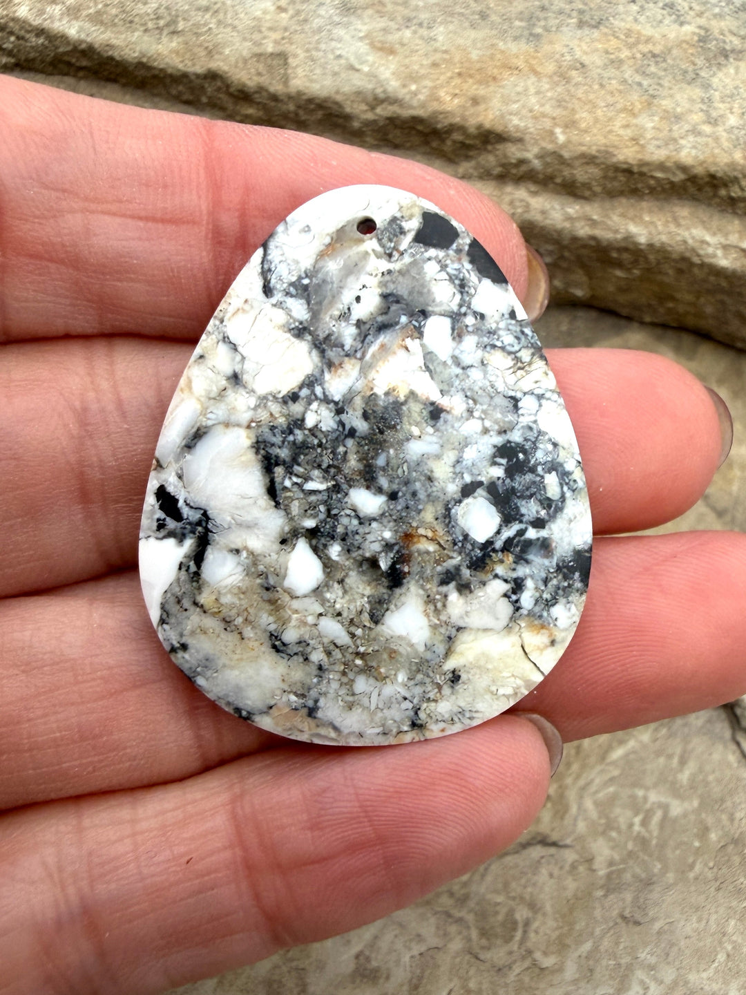 RARE White Buffalo (Nevada) Composite Focal Pendant Bead