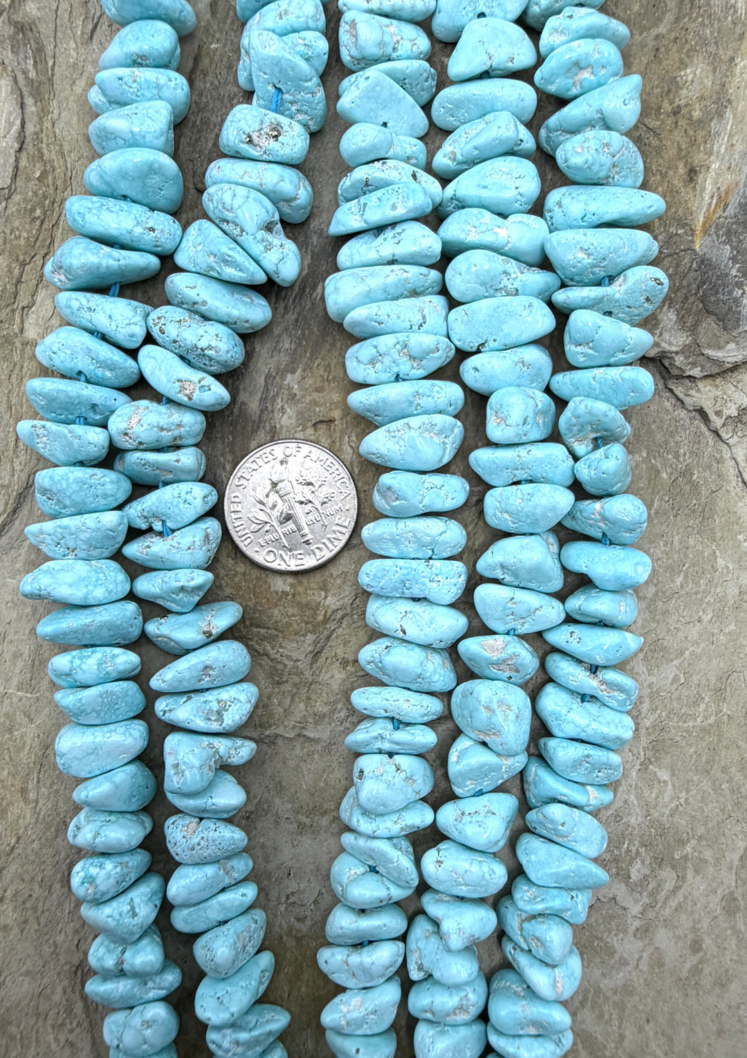 RARE White Creek Turquoise (Nevada) Graduated 5-15mm Long