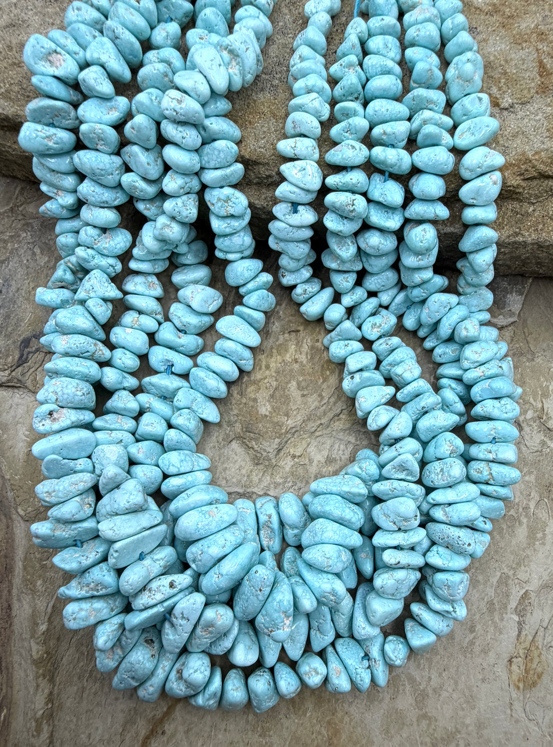 RARE White Creek Turquoise (Nevada) Graduated 6-15mm Long