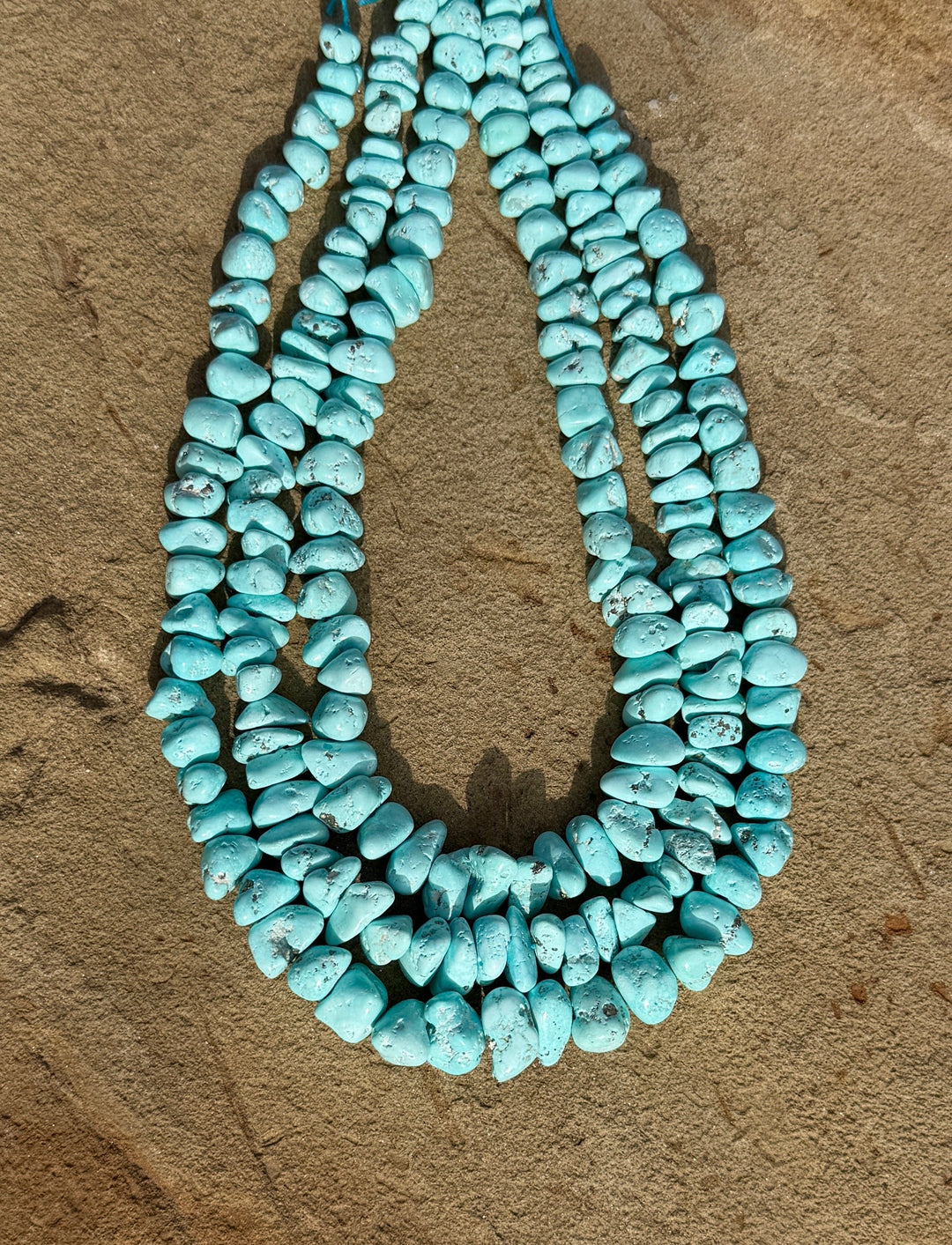 RARE White Creek Turquoise (Nevada) Graduated 6-16mm Nugget