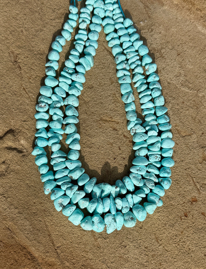 RARE White Creek Turquoise (Nevada) Graduated 6-16mm Nugget