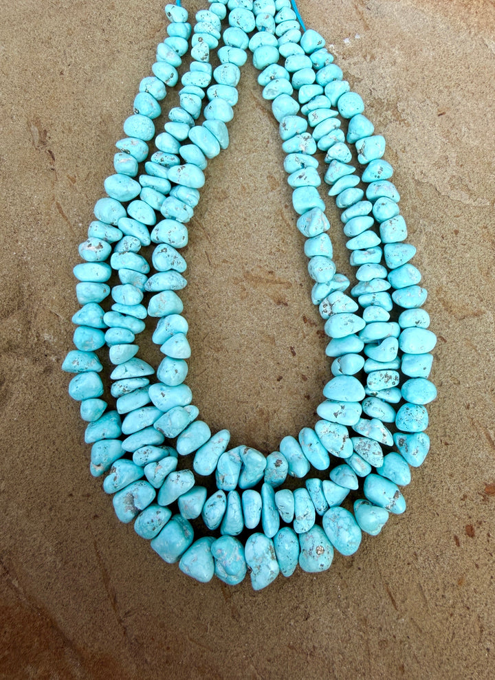 RARE White Creek Turquoise (Nevada) Graduated 6-16mm Nugget