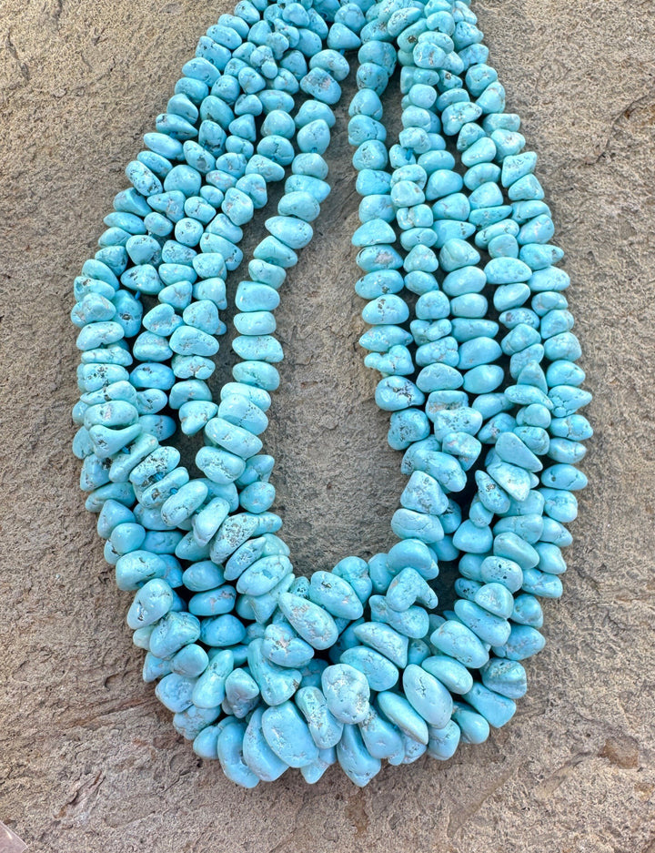 RARE White Creek Turquoise (Nevada) Graduated 7-16mm Nugget