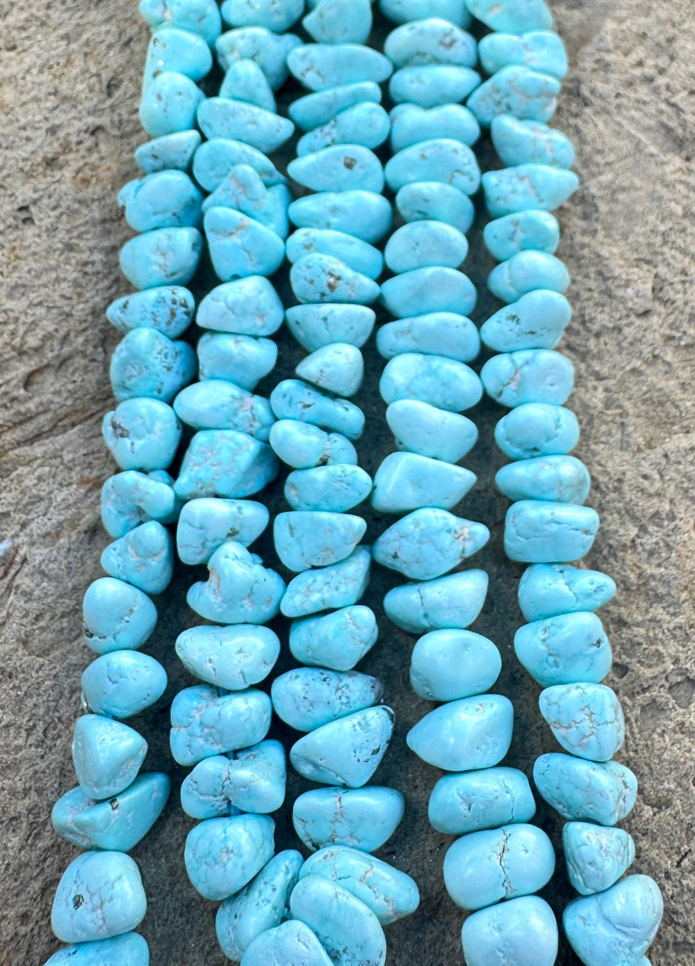 RARE White Creek Turquoise (Nevada) Graduated 7-16mm Nugget