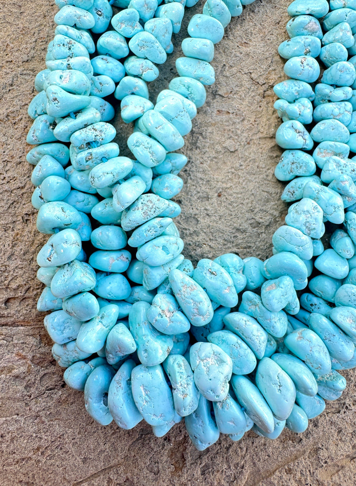 RARE White Creek Turquoise (Nevada) Graduated 7-16mm Nugget