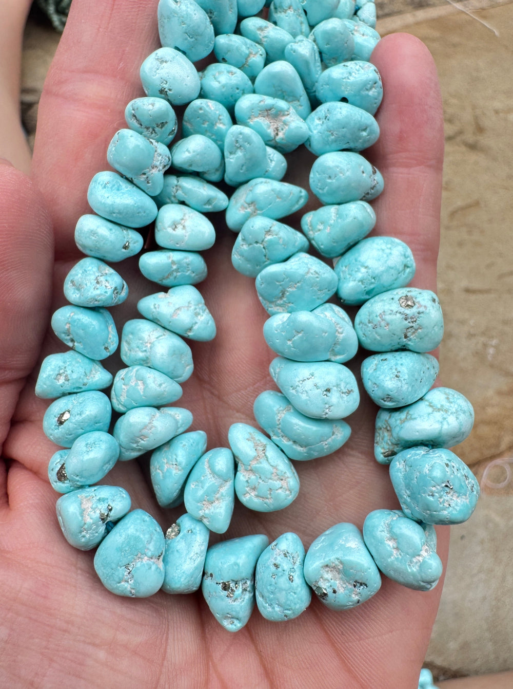 RARE White Creek Turquoise (Nevada) Large Graduated 8 16mm