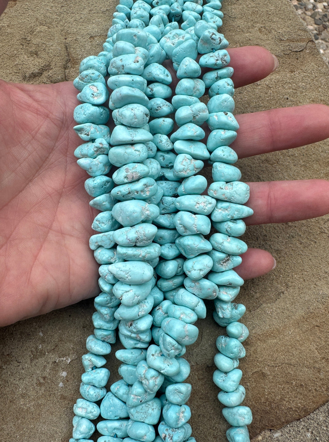 RARE White Creek Turquoise (Nevada) Large Graduated 8 16mm