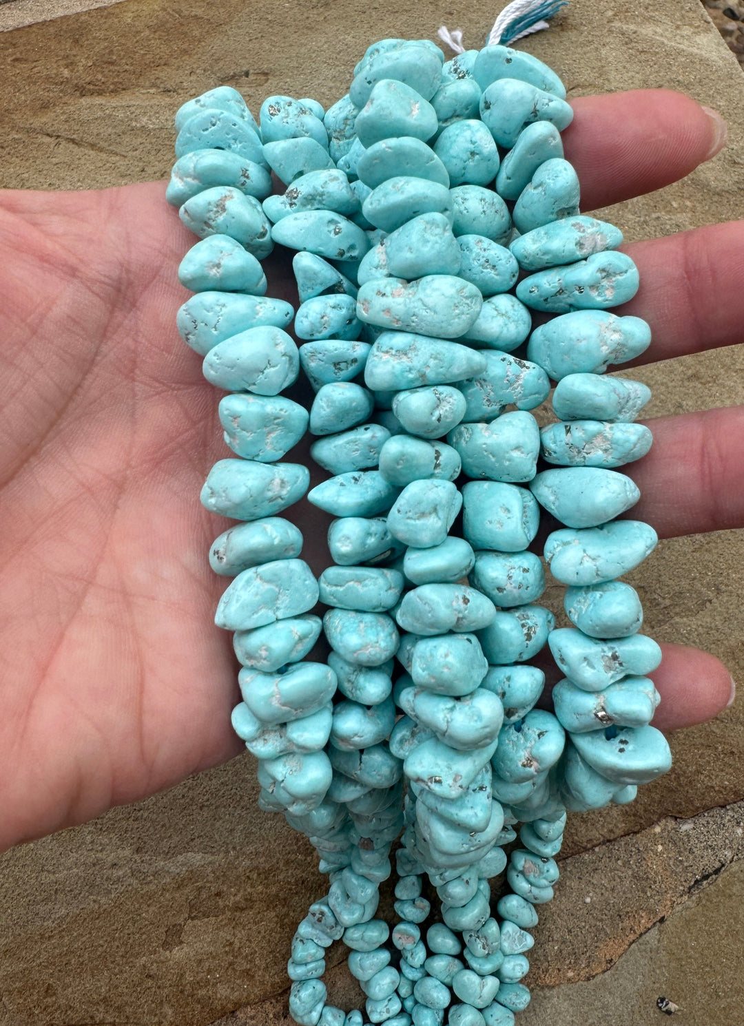 RARE White Creek Turquoise (Nevada) Large Graduated 8 16mm