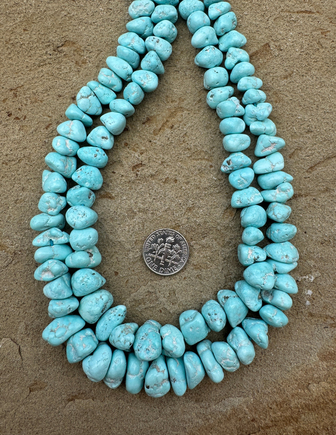 RARE White Creek Turquoise (Nevada) Large Graduated 8 16mm