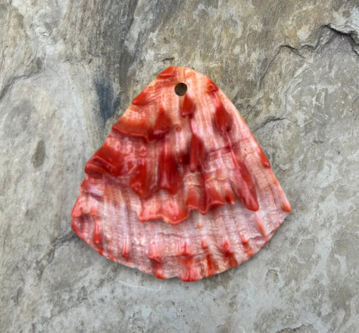 Red and Orange Spiny Oyster BIG Focal Pendant Beads 52x50mm