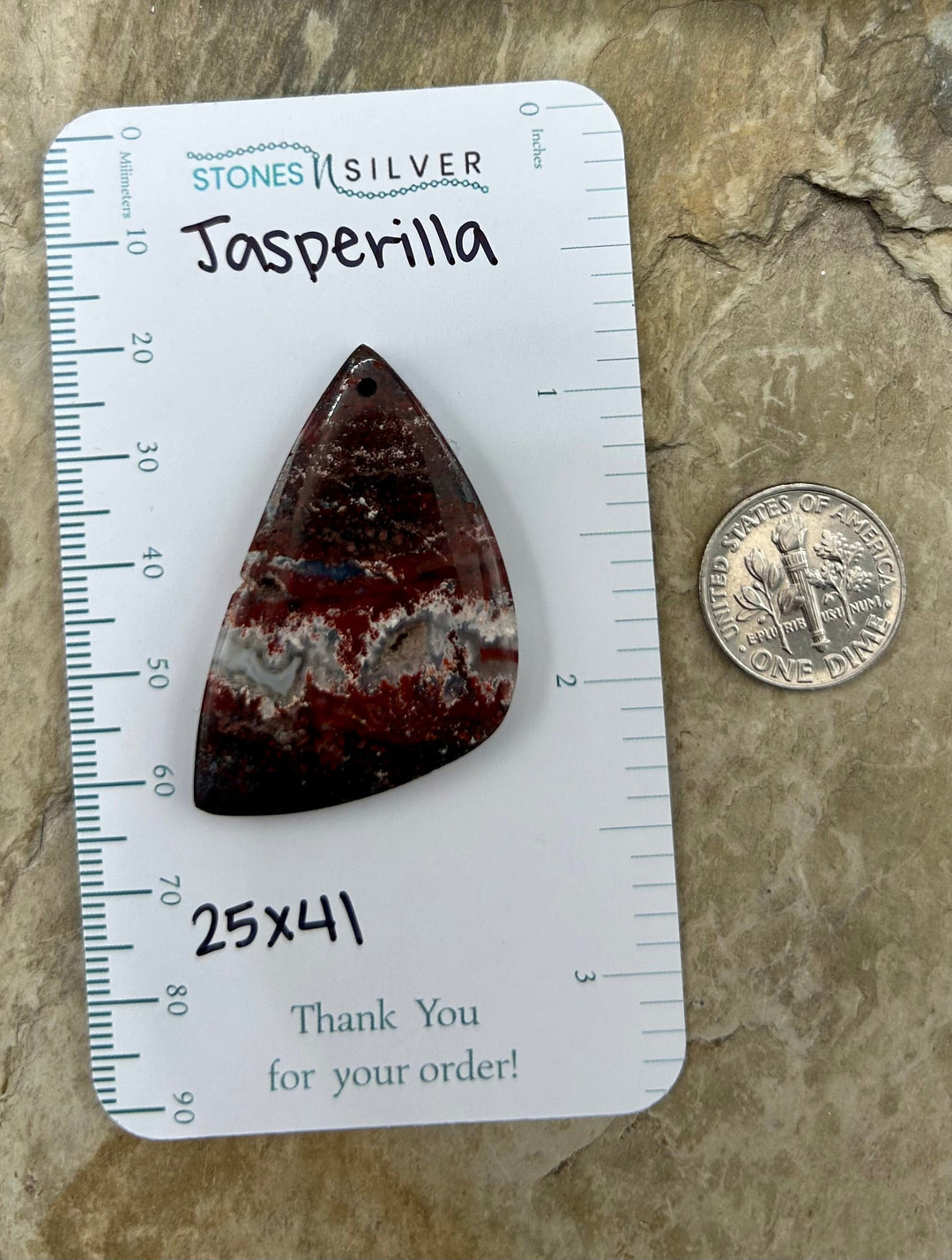 Red Jasperilla (Arizona) Focal Pendant Bead 25x41mm