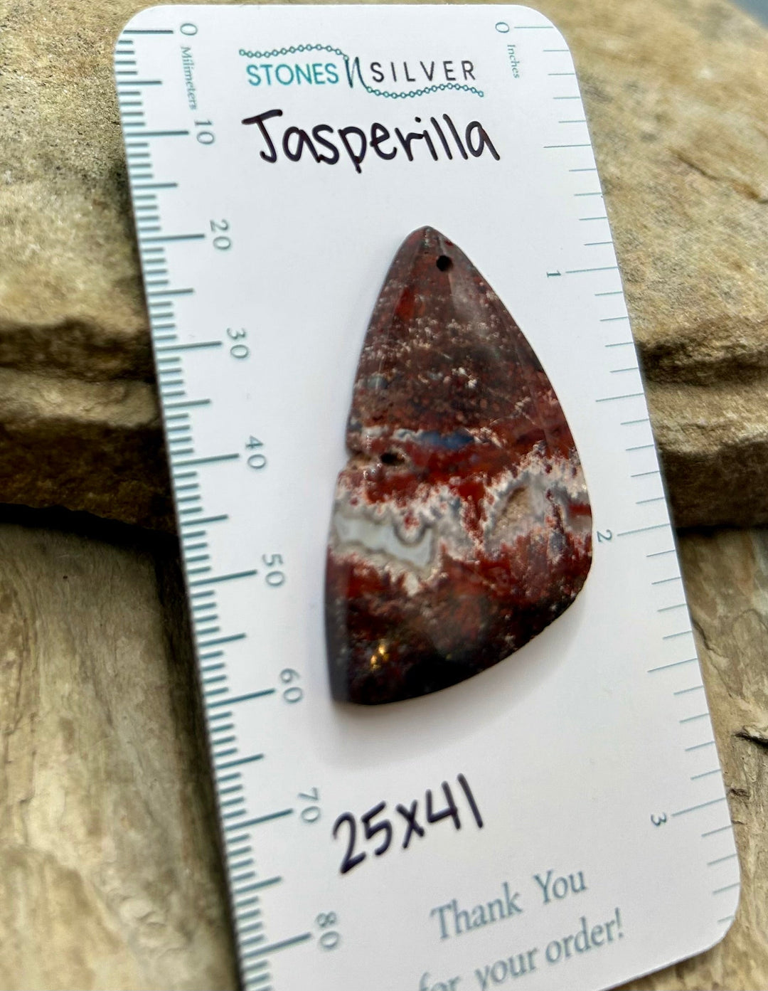 Red Jasperilla (Arizona) Focal Pendant Bead 25x41mm