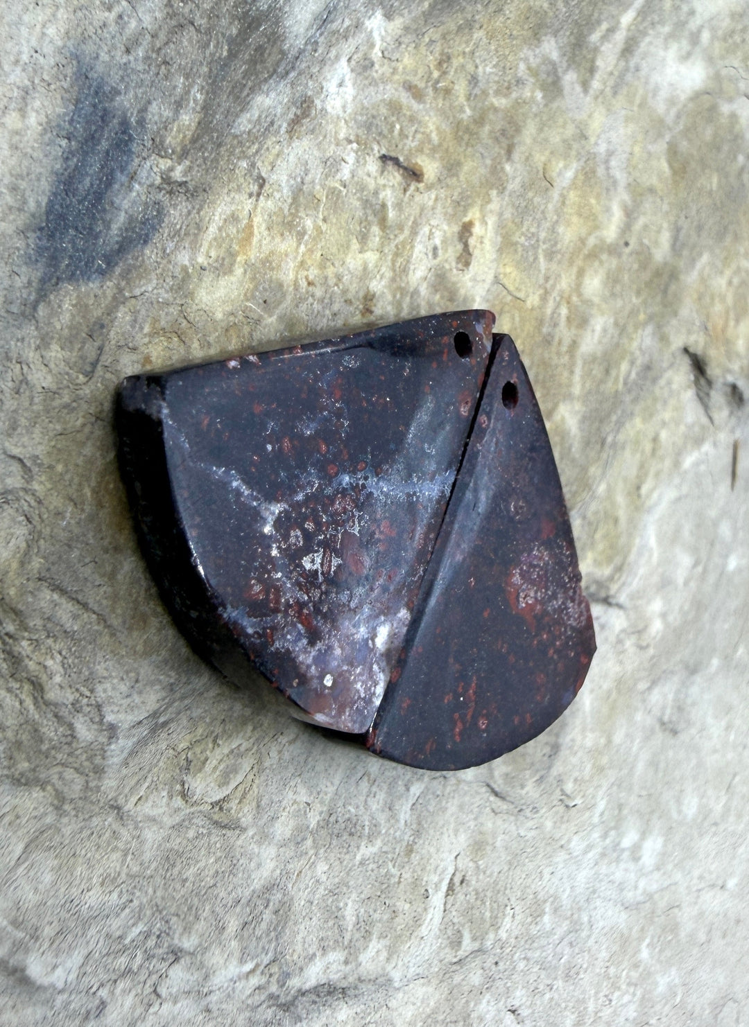 Red Jasperilla (Arizona) Matching Earring Slab Bead Pair