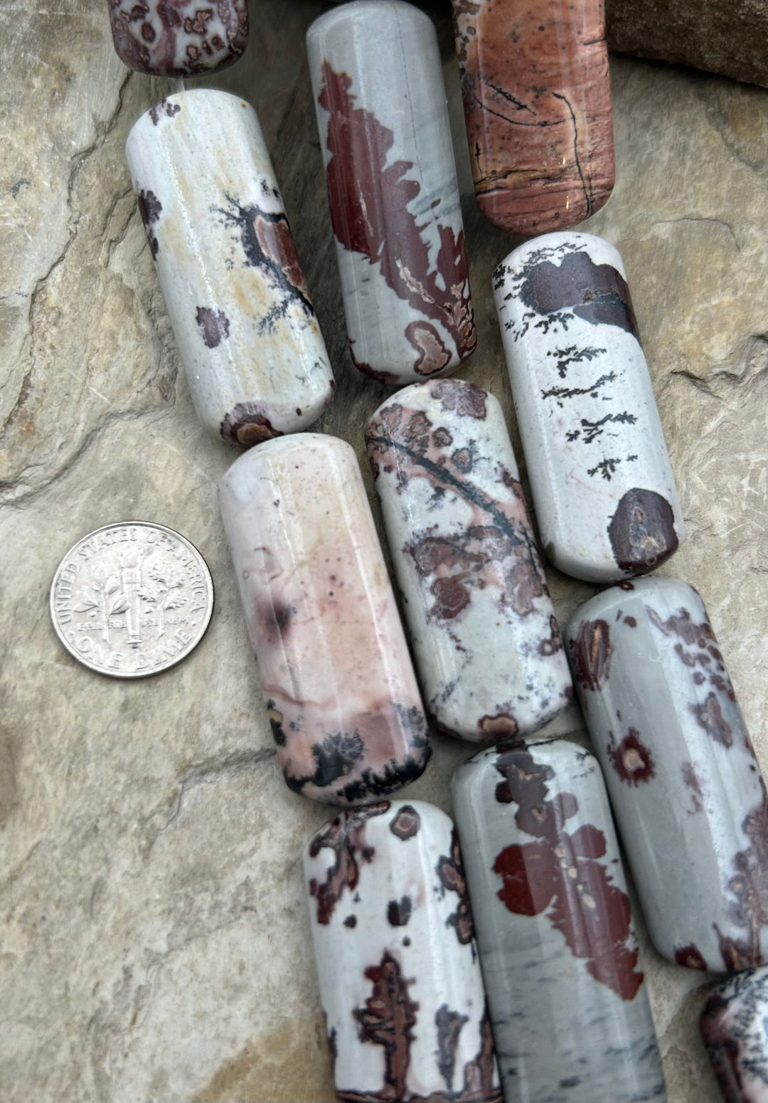 Red Picture Jasper Big Rectangle Beads 15x40mm 16 inch
