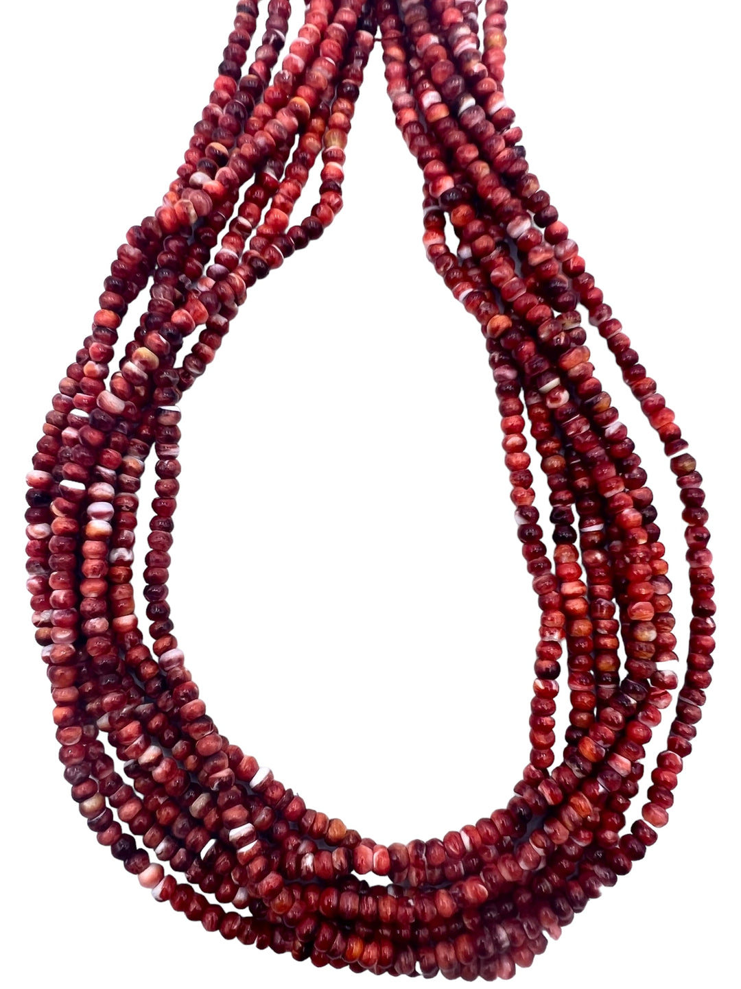 Red/Rust Spiny Oyster 4mm Rondelle Beads (16 Inch Strand)
