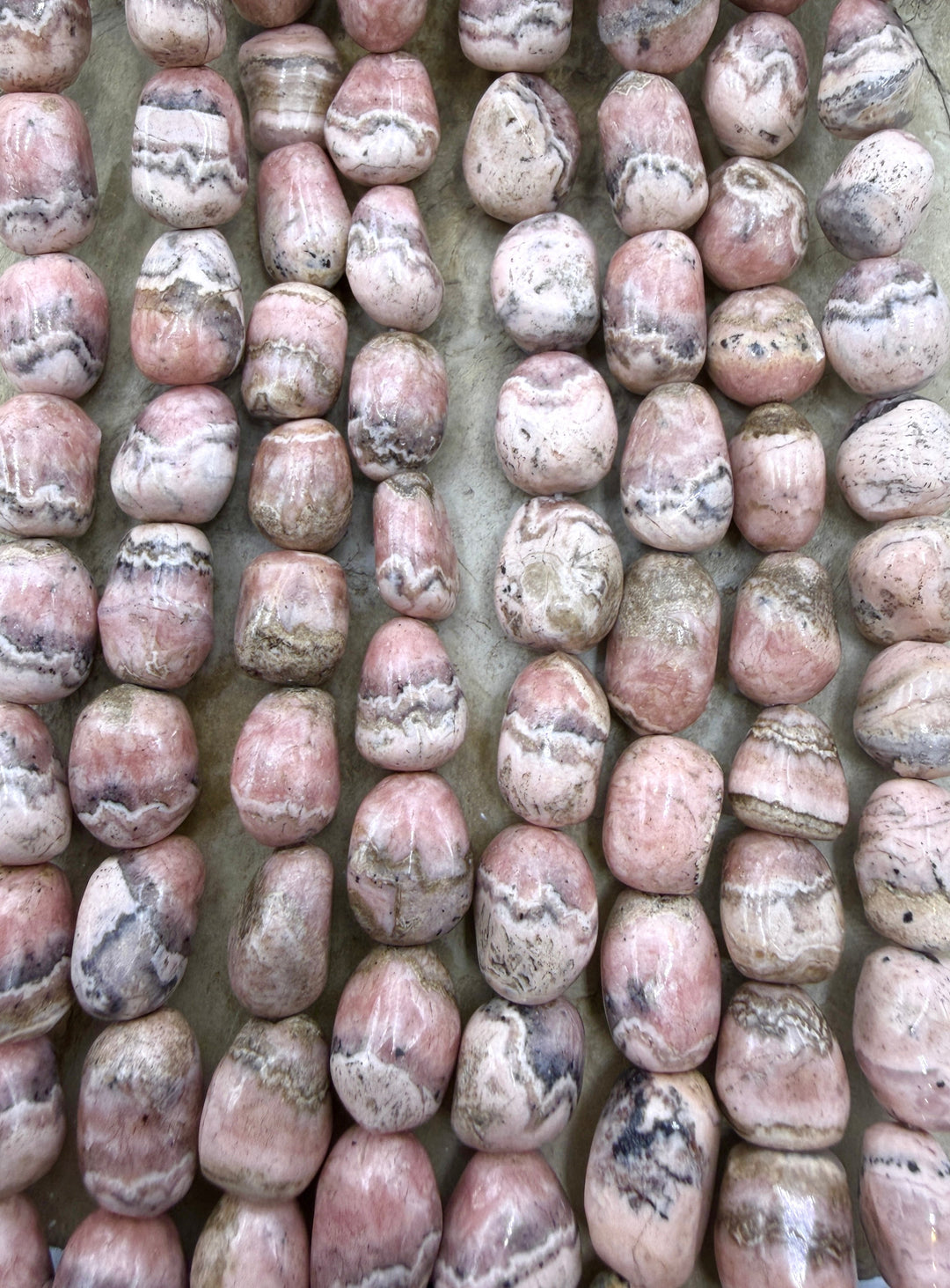 Rhodochrosite Nugget Beads 10x12-12x14mm 15.5 Inch