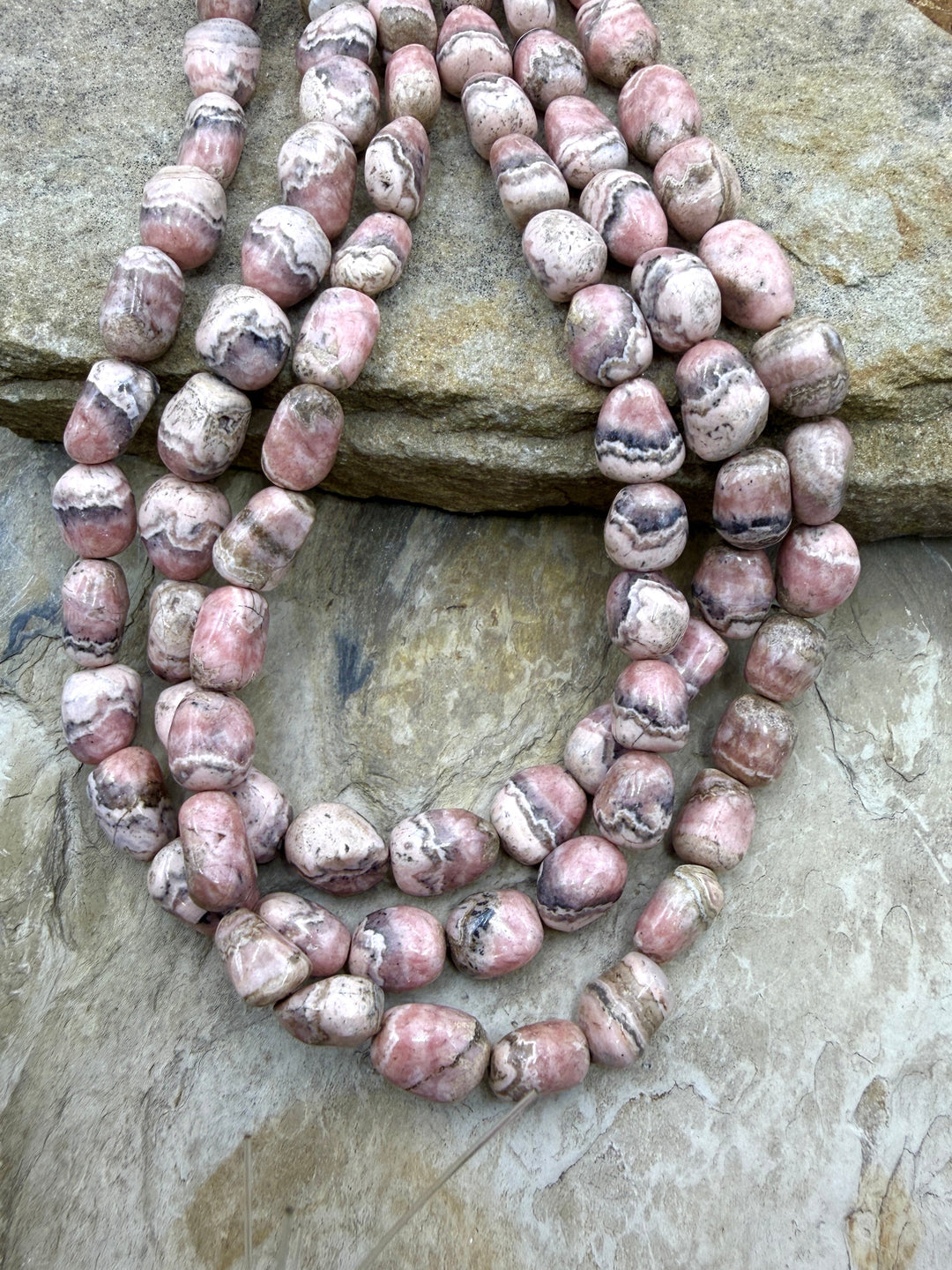 Rhodochrosite Nugget Beads 10x12-12x14mm 15.5 Inch