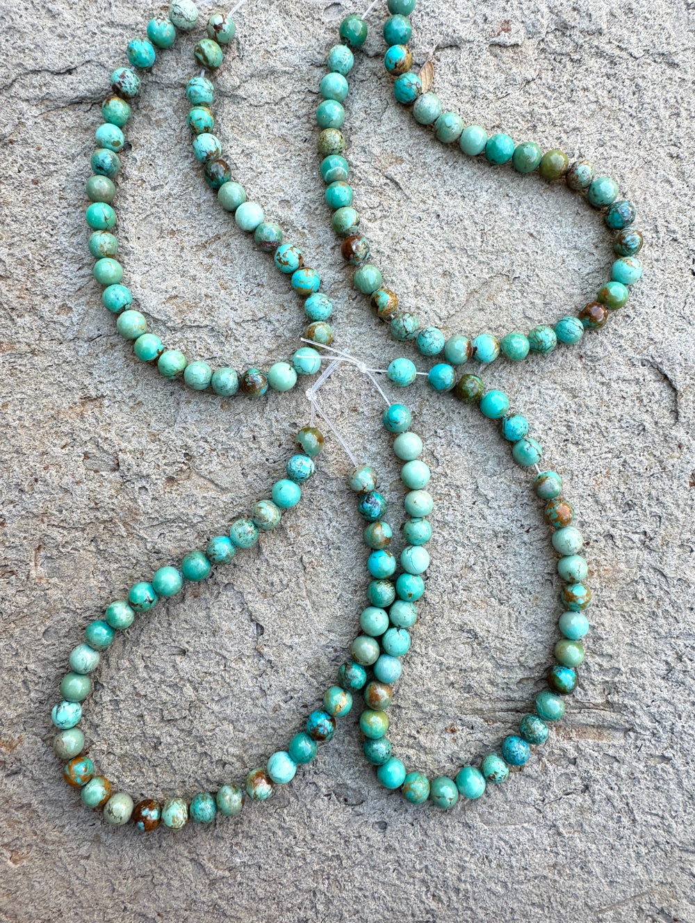 Royston Turquoise (Nevada) 6mm Button Beads 8 Inch