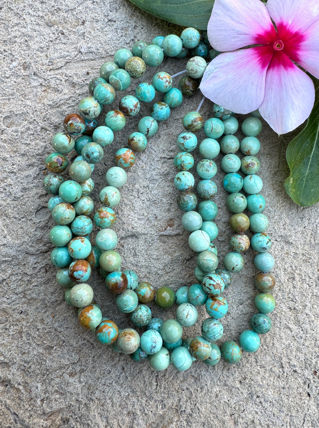 Royston Turquoise (Nevada) 6mm Button Beads 8 Inch