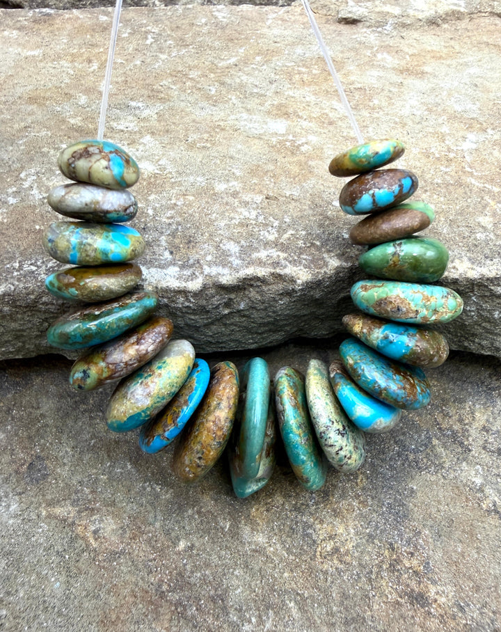 Royston Turquoise (Nevada) BIG Graduated Disc Nuggets Focal